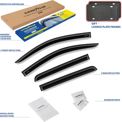 Miniatura 6 de Goodyear Deflectores de ventana inastillables para Chevrolet (Chevy) Colorado/GMC Canyon 2015-2022 CrewCab, protectores de lluvia con cinta, viseras