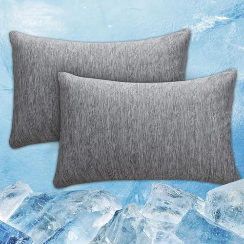 Miniatura 20 de CHOSHOME Fundas de almohada refrescantes con cremallera Fundas de almohada Q-Max > 0.45 con cremallera para personas que duermen con calor, suaves