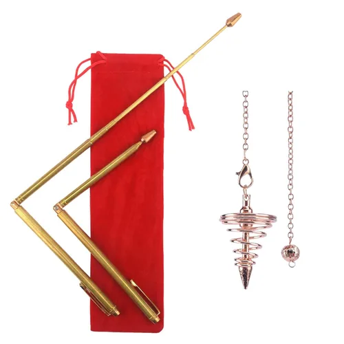 Varillas de radiestesia de cobre, varillas de radiestesia de cobre macizo y latón para rastrear energía espiritual, varilla de radiestesia para