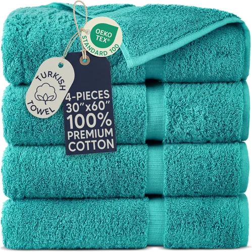 Miniatura 6 de Towel Bazaar Toallas Turcas de Algodón Premium Súper Suaves y Absorbentes (Juego de 2 Toallas de Baño Grandes, Blanco)