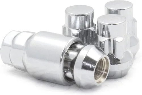 Miniatura 7 de Wheel Accessories Parts 4 cerraduras + llave de 1/2"-20 roscas de extremo cerrado de 1.378 in 1.38 pulgadas de largo cerradura de rueda negra doble