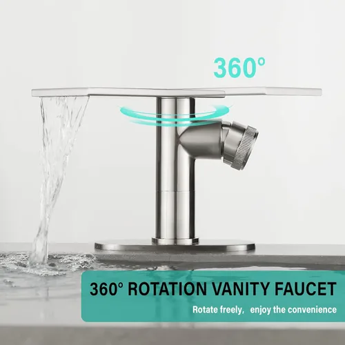 Miniatura 3 de becola Grifo Moderno de Lavabo de Baño, Grifo de Fregadero de Níquel Cepillado, Mezclador de Cuenco de Agua Fría y Caliente de Un Solo Orificio