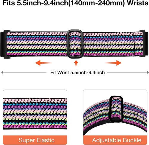 Miniatura 2 de Correa elástica de 0.78 pulgadas compatible con Samsung Galaxy Watch 5/4/6 de 1.575 pulgadas, 1.732 pulgadas, Watch 5 Pro de 1.772 pulgadas, Watch 4