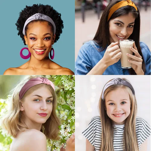 Miniatura 6 de TOBATOBA Diadema anudada para mujer, 10 unidades, diadema con nudo superior, antideslizante, a la moda, accesorios para el cabello para mujeres