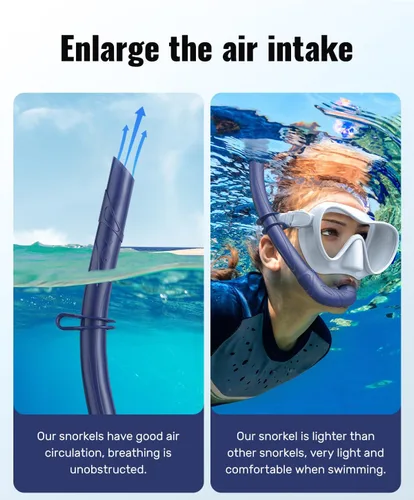 Miniatura 4 de WSTOO Adults Diving Snorkel Breathing Tube Silicone Flexible Foldable Snorkel Anti-Drop for Freediving Swim Training,Diving and Scuba Diving,Easy to