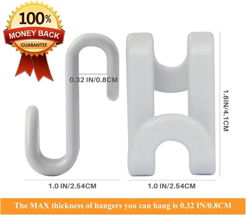 Miniatura 2 de Ganchos para colgar ropa, clips extensores para colgar ropa, accesorio de perchas, no apto para perchas de madera, resistente ahorro de espacio