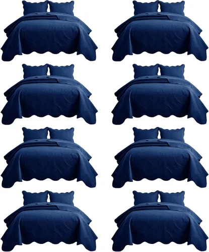 Miniatura 98 de MOONLIGHT20015 Paquete de 8 Colchas Tamaño King para Cama (106" x 96") - Venta al Por Mayor para Hoteles, Dormitorios de Huéspedes y Airbnbs - Gris