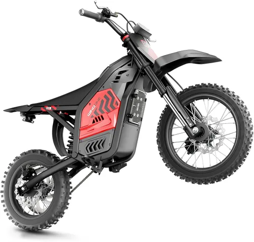 Windone RS5 Electric Dirt Bike for Teens & Adults (13+), Up to 37 MPH, 45 Miles Range, 2200W Peak Motor, 14"/12" Off-Road Tires, Hydraulic Rojo
