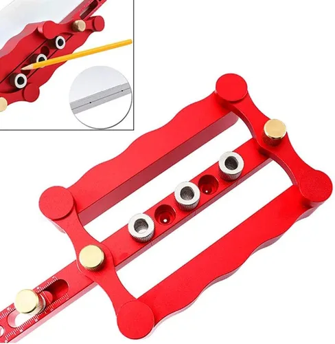Miniatura 3 de Joywayus Plantilla de Dowelling Autocentrante, Estándar Imperial 1/4 "5/16" 3/8 "Accesorios de plantilla de clavijas, guía de perforación de agujero