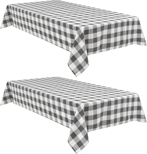 Miniatura 29 de Hiasan - Mantel rectangular a cuadros - Mantel lavable resistente a las manchas, al agua y a las arrugas, para comedor, 54 x 80 pulgadas