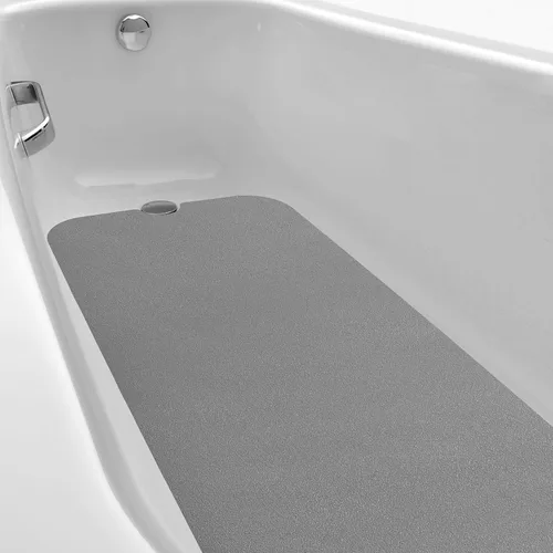 Miniatura 8 de Dunzoom Tapete antideslizante de 16 x 40 pulgadas para bañera con drenaje y corte de drenaje, tapete de seguridad antideslizante adhesivo para Negro