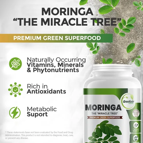 Miniatura 4 de GreeNatr Focus an Energy Bundle Ginseng + Ginkgo Biloba Tabletas + Cápsulas de Moringa Oleifera - Potenciador de energía tradicional y sacapuntas