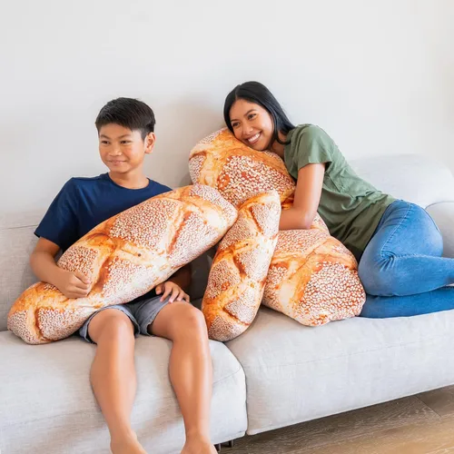 Miniatura 4 de Much Comfort Almohada Decorativa de Baguette con Semillas 3D de 32" - Hecha con Tela Súper Suave y Ultra Premium - Lindo, Cómodo, Afelpado, Relleno