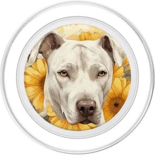 Miniatura 2 de Dogo Argentino Perro Acuarela Girasol PopSockets MagSafe PopGrip para iPhone