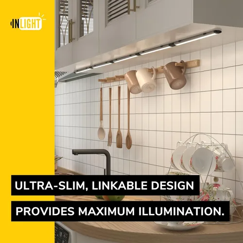 Miniatura 2 de GETINLIGHT IN-0110-26-SN-5K - Luces LED enchufables para debajo de la encimera, 12 pulgadas, luz de día 5000 K, paquete de 6 Blanco frío 5000K