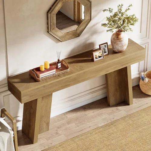 Miniatura 8 de Tribesigns Mesa consola de 70.9 pulgadas de largo, mesa de entrada de granja detrás del sofá para sala de estar, pasillo, entrada, vestíbulo