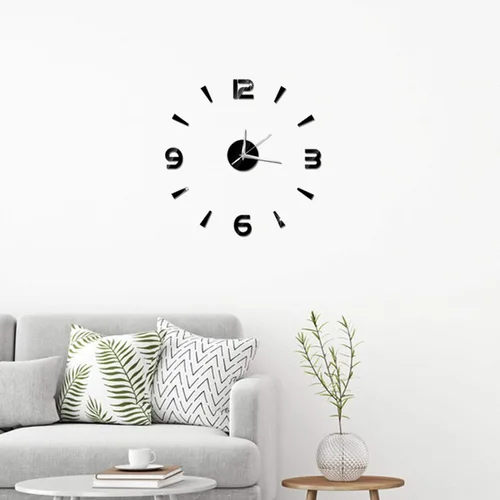 Miniatura 3 de HERCHR Reloj 3D, reloj de pared de bricolaje, reloj de pared grande y moderno, sin marco, calcomanías de pared, decoración de reloj, kit de reloj