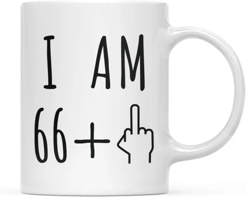 Miniatura 48 de Andaz Press Divertida taza de café de 11 onzas, regalo de broma de cumpleaños, I Am 49 + 1 dedo medio, 1 paquete, ideas de regalo de cumpleaños 50