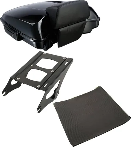 Miniatura 10 de XFMT baúl para motocicleta, para equipaje, 5.5 pulgadas de profundidad, color negro