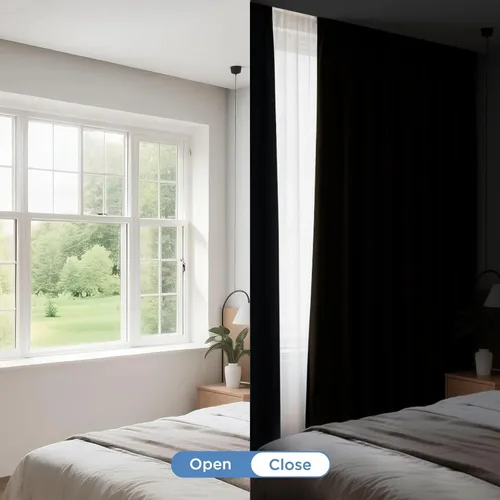 Miniatura 9 de CUCRAF Cortinas opacas de 45 pulgadas de largo, juego de 2 paneles para dormitorio, bolsillo para cortinero, cortinas de oscurecimiento