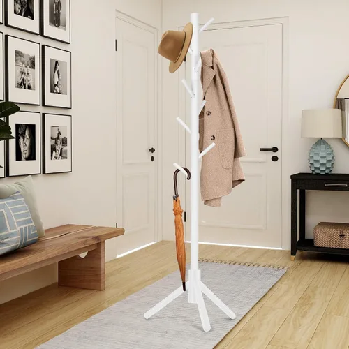 Miniatura 5 de WANGMUXIA Perchero, Perchero Independiente con 8 Ganchos y 3 Percheros de Árbol de Tamaño Ajustable para Dormitorio, Pasillo, Entrada, Oficina