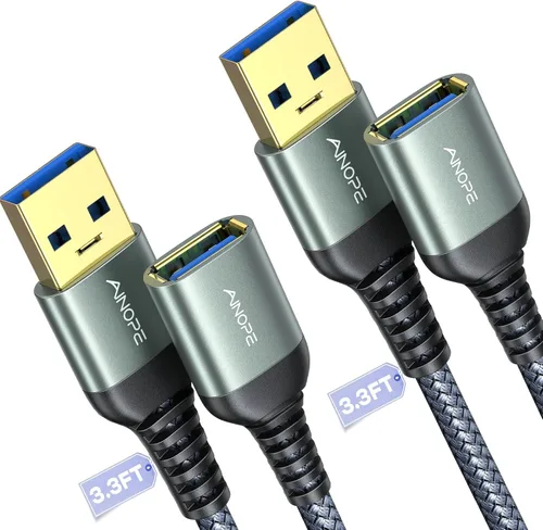 Miniatura 12 de AINOPE Cable de extensión USB, extensor USB, cable de extensión USB 3.0, cable macho a hembra, cable de alta transferencia de datos compatible