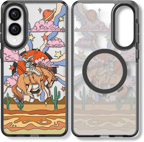Miniatura 204 de Rosarnnah Funda compatible con Samsung Galaxy S24 Ultra, bonita estética, a la moda, divertida funda con estampado de gatito y gato, duradera a