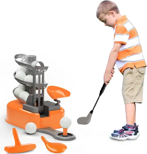 iPlay, iLearn - Juego de juguetes de golf para niños con cabezal izquierdo y derecho, juguete deportivo para niños de 3 a 5 años, juego de golf para