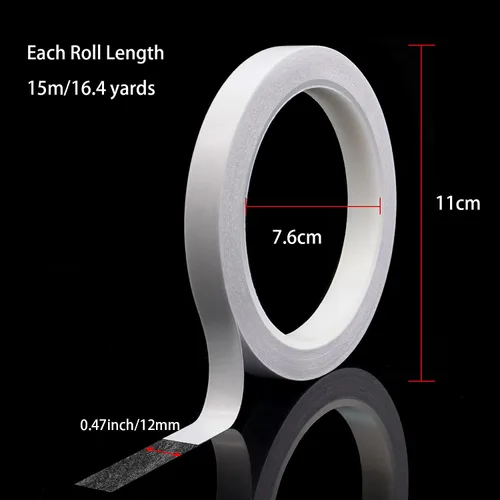 Miniatura 7 de Cinta adhesiva de doble cara para manualidades, regalos, artes, fotografía, álbumes de recortes, rasgón a mano, respaldo de papel 1/2 pulgada
