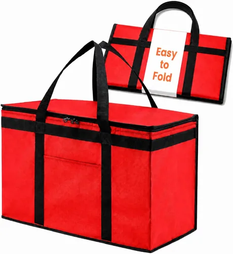 Miniatura 46 de NZ home Durable 3XL PRO Bolsa Térmica Aislada y Calentador de Alimentos para Entrega y Compras de Comestibles con Cremallera Superior, Azul Grado