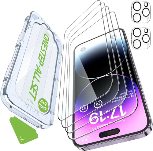 Miniatura 10 de iGluz Paquete de 4+2 protectores de pantalla de privacidad para iPhone 13 Pro Max con protector de lente de cámara de 6.7 pulgadas, 9H + vidrio