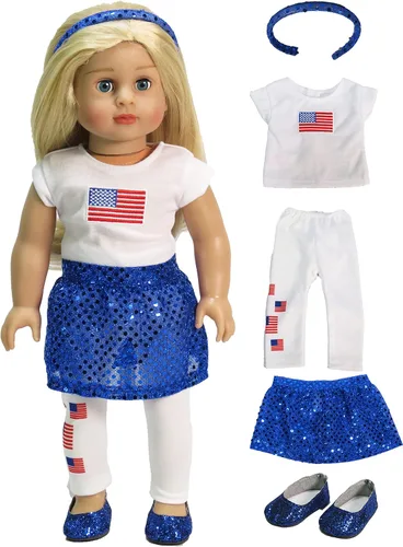 Miniatura 7 de American Fashion World Vestido de seda amarillo con oso para muñecas de 18 pulgadas Calidad premium y diseño moderno Ropa de muñecas Moda
