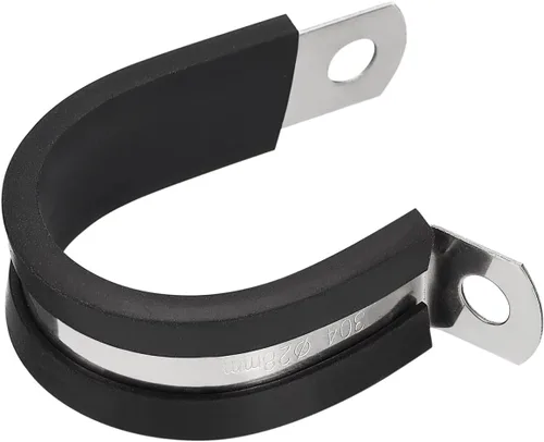 Miniatura 4 de uxcell Abrazadera de cable de 1-1/8 pulgadas (1.102 in) Abrazadera de cable de acero inoxidable 304 Abrazadera aislada acolchada en forma de R
