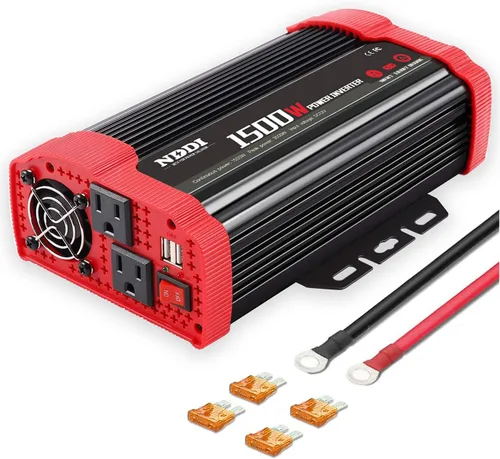 Miniatura 9 de Inversor de corriente de 400 W, DC 12 V a 110 V CA adaptador de enchufe de automóvil con 2 salidas de cargador y puertos USB duales de 3.1 A