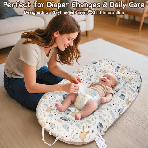 Miniatura 7 de Tumbona para bebé, tumbona para recién nacido de 0 a 24 meses, portátil y suave, regalos esenciales para bebés, tumbona portátil transpirable