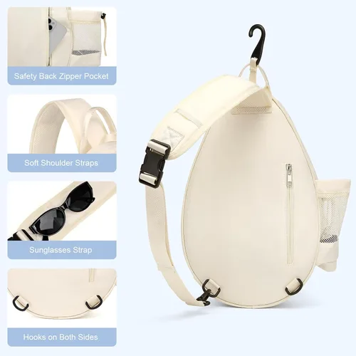Miniatura 3 de KAVIGOR Bolsa de tenis, mochila de tenis con capacidad para 2 raquetas, bolsa cruzada acolchada, bolsas impermeables para pickleball con bolsillo