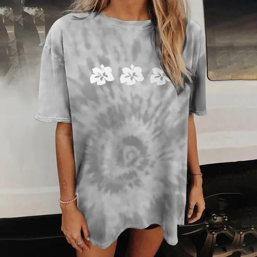 Miniatura 8 de Womens Short Sleeve Tops Crewneck Tie Dye Shirts Oversized Tees T-Shirt Trendy Shirts Blouse Graphic Funny T Shirts