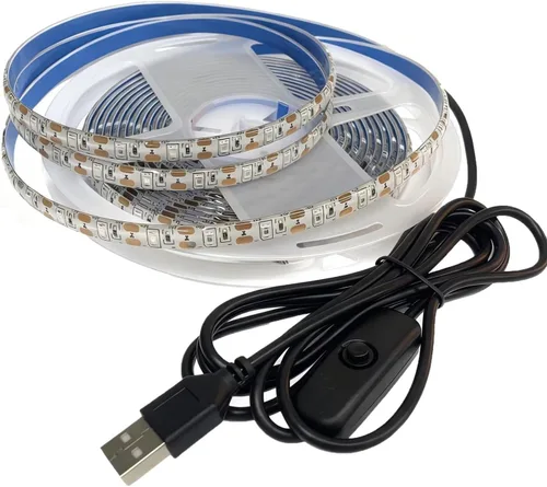 Miniatura 2 de Tira de luz LED UV 5V 395-405nm SMD2835 Tira de luz LED negra Tira de diodos LED Cinta de cinta púrpura Lámpara USB con interruptor para Navidad