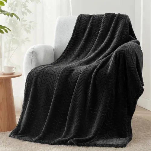 Miniatura 11 de Exclusivo Mezcla - Manta individual para cama, mantas de forro polar ligeras y acogedoras con textura ondulada decorativa, adecuadas para el Verde