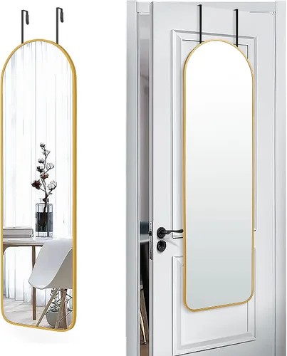 Miniatura 12 de SCWF-GZ 47x14 Espejo de longitud completa para colgar en la puerta trasera o montar en la pared, con marco de aluminio metálico en arco