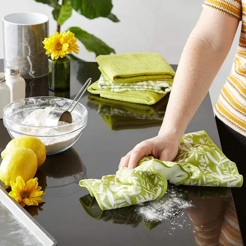 Miniatura 5 de DII - Juego de paños de cocina multiusos de microfibra, colección de limpieza, floral de aguacate