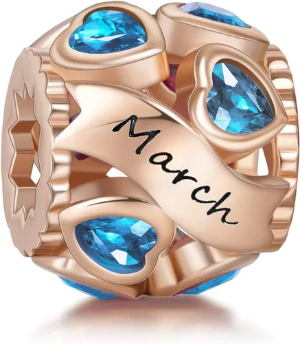 Miniatura 37 de Abalorio de plata de ley 925 con piedra natal de Ningan, abalorio de corazón para pulseras y collares, regalo de cumpleaños para mujeres y niñas