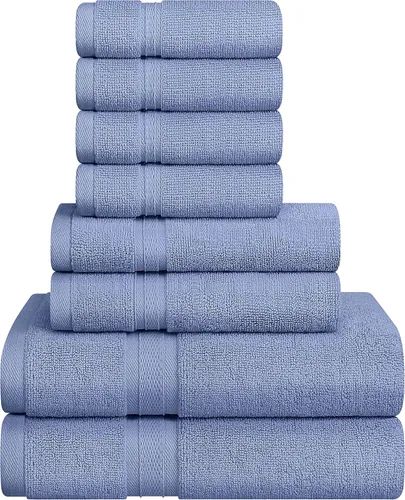 Miniatura 10 de Towel and Linen - Juego de toallas Mart color borgoña, 2 toallas de baño, 2 toallas de mano y 4 paños de 2 capas de baja torsión de 600 GSM, hilado