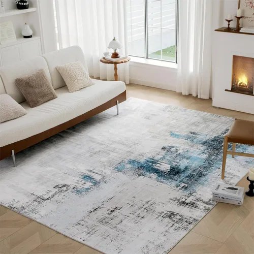 Miniatura 97 de Syalife 6x9 Alfombra Lavable para Área, Ultra Suave Antideslizante, Pila Baja, Alfombra Vintage Resistente a Manchas para Sala de Estar, Alfombra
