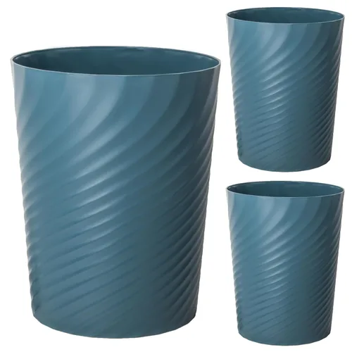 Miniatura 7 de UUJOLY Cubo de basura de plástico, cesta de basura para baños, cocinas, oficinas, habitaciones de niños, verde azulado Azul Oscuro
