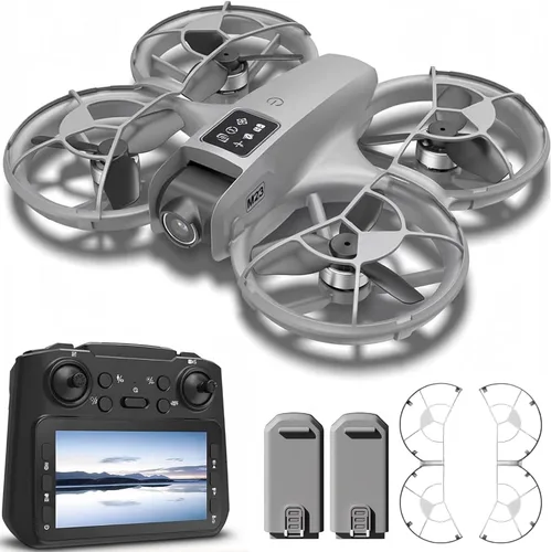 Dron con cámara para niños y control remoto: Drone RC para principiantes para niños con motor sin escobillas, vuelo de flujo óptico, despegue con
