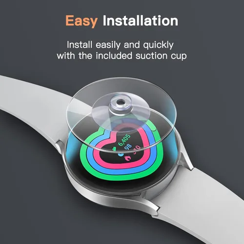 Miniatura 6 de JETech Protector de pantalla para Samsung Galaxy Watch 7/6 de 1.732 in (protector de pantalla de solo 1.606 in), vidrio templado antiarañazos