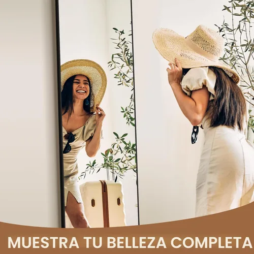 Miniatura 2 de Delma Espejo arqueado de longitud completa, espejo de pie de cuerpo completo, piso grande con soporte para pared, entrada, puerta, dormitorio, baño