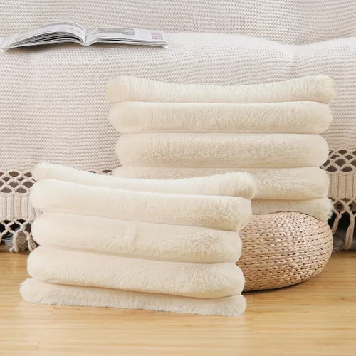 Miniatura 23 de MADIZZ Juego de 2 fundas de almohada de lana sintética a cuadros de 12 x 20 pulgadas / 12.0 x 20.0 in., súper suaves, bohemias, decorativas