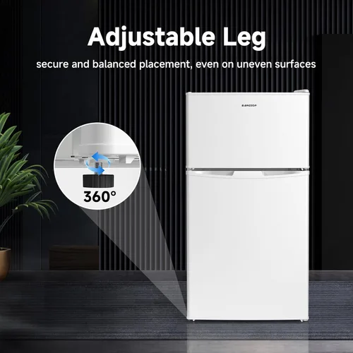 Miniatura 6 de BANGSON - Mini refrigerador con congelador, refrigerador pequeño de 2 puertas con congelador, mini refrigerador para dormitorio, 3.2 pies cúbicos